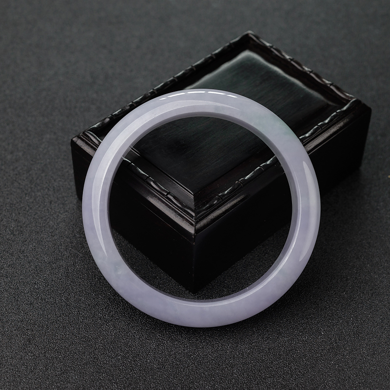 缅甸糯种春带彩翡翠平安镯-红掌柜