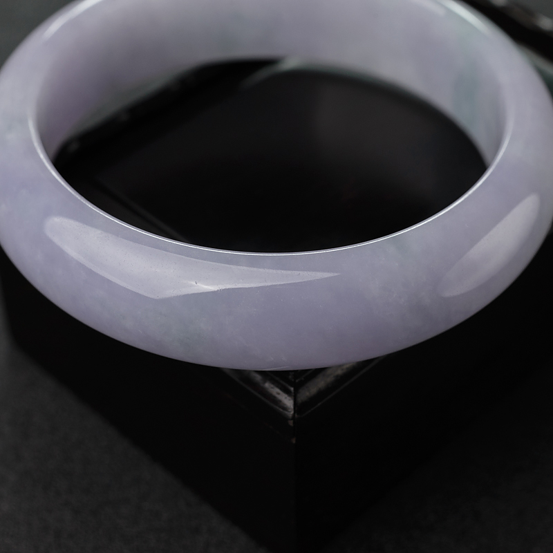 糯种春带彩翡翠平安镯-红掌柜