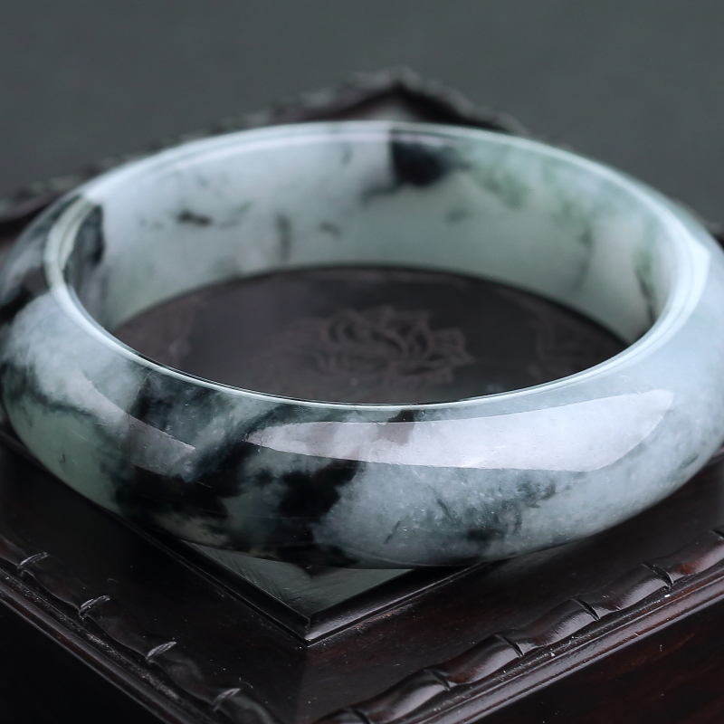 缅甸天然糯种翡翠平安镯-红掌柜