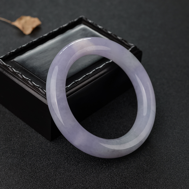 57mm春带彩翡翠圆镯-红掌柜