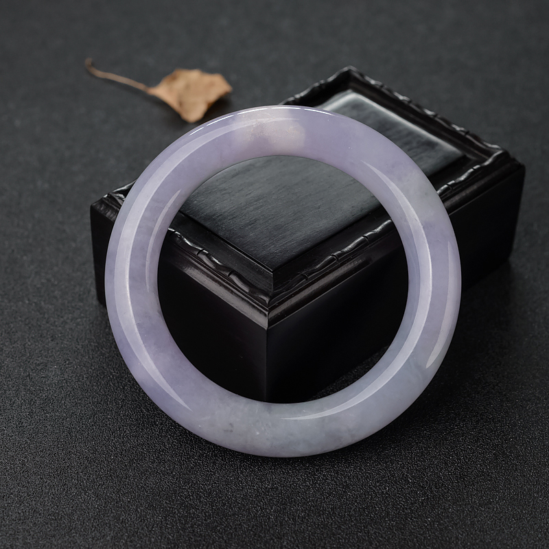 57mm糯种翡翠圆镯-红掌柜