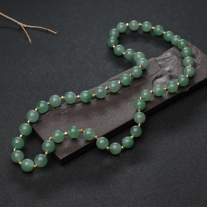 11.5mm苹果绿翡翠项链-红掌柜