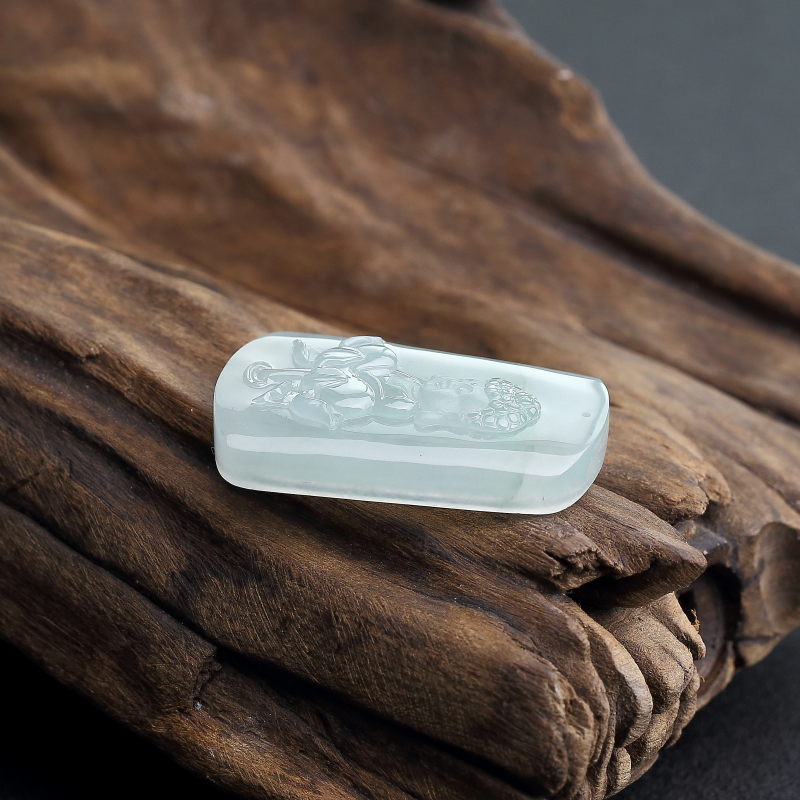 缅甸天然糯冰种翡翠宝宝佛吊坠-红掌柜