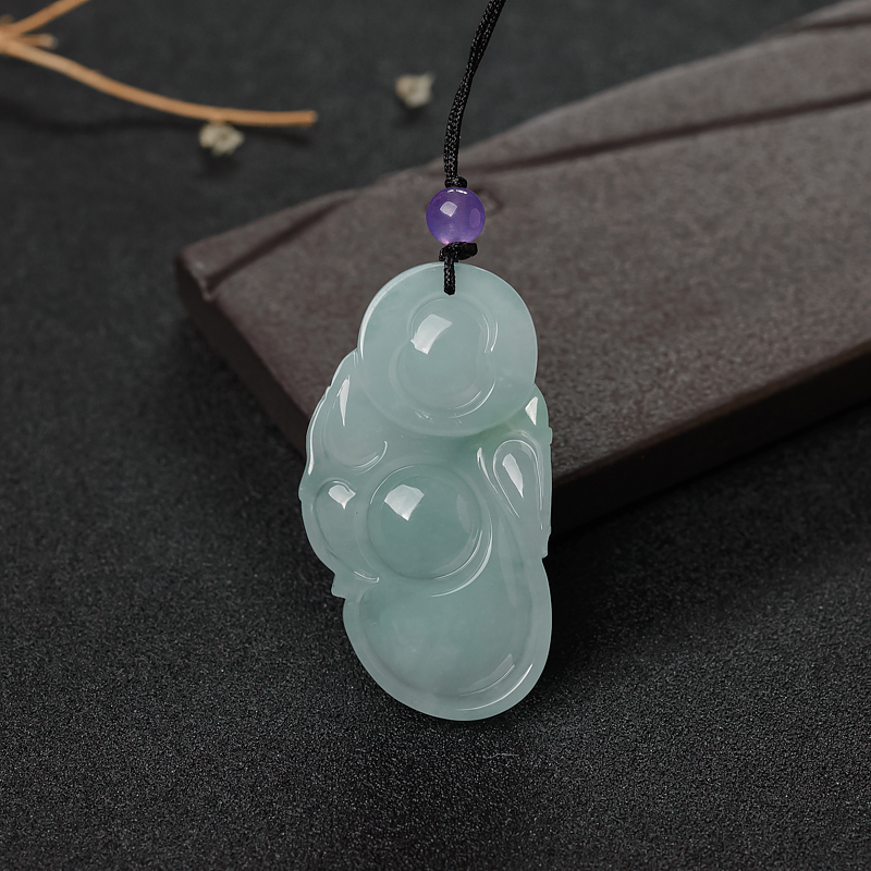 翡翠弥勒佛吊坠-红掌柜