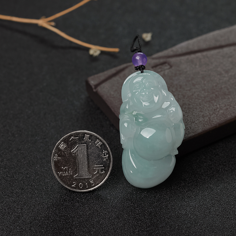 糯种翡翠弥勒佛-红掌柜