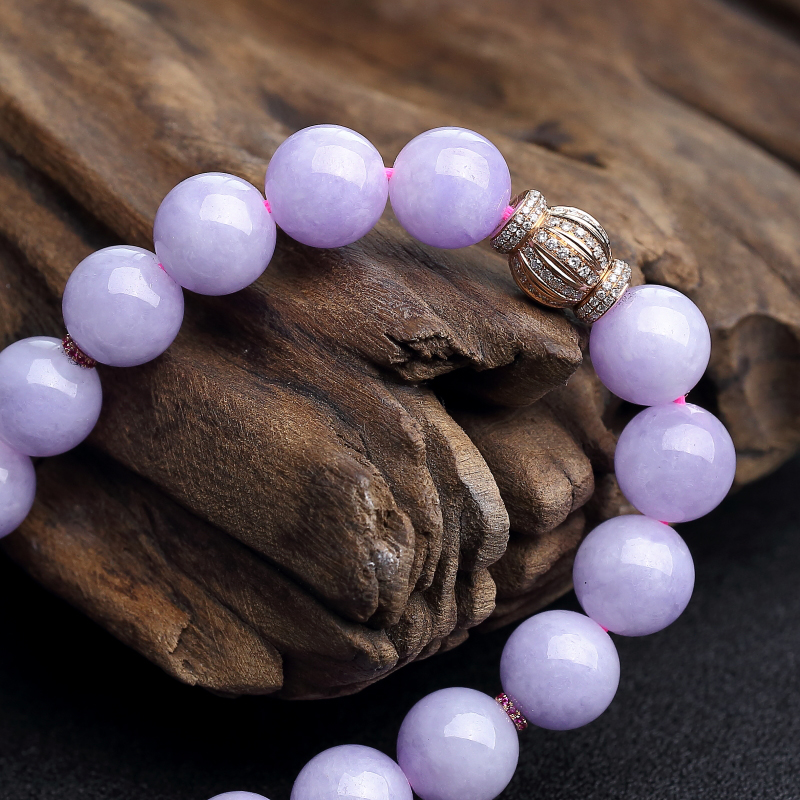 缅甸天然紫罗兰翡翠项链-红掌柜