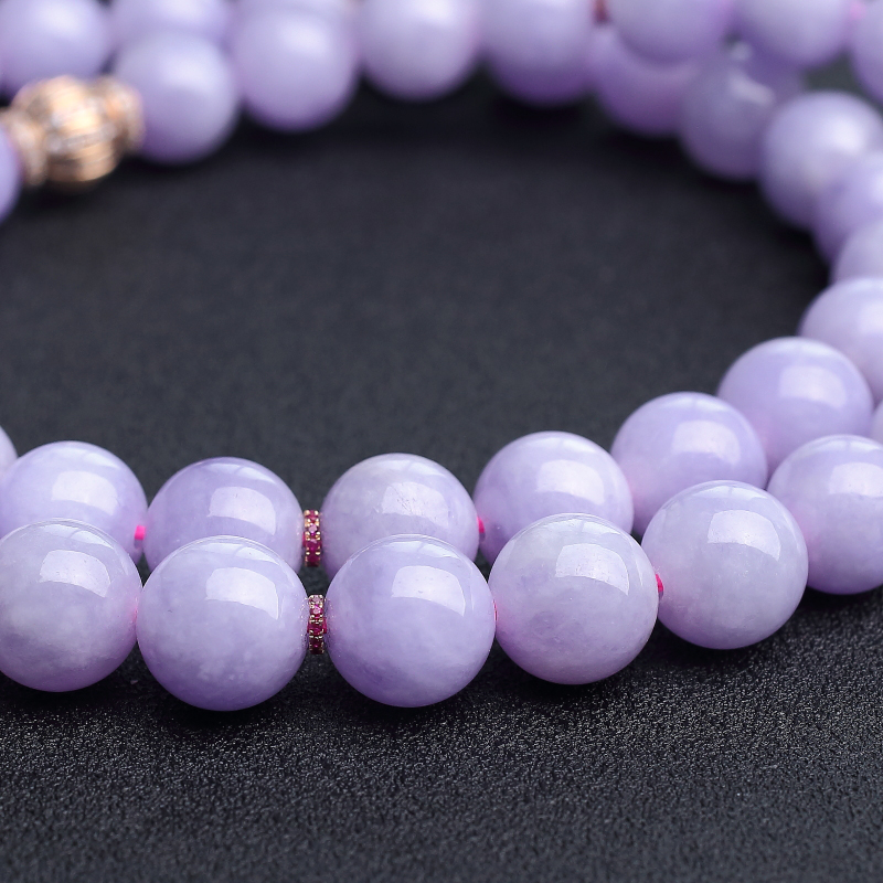 糯种紫罗兰翡翠项链-红掌柜