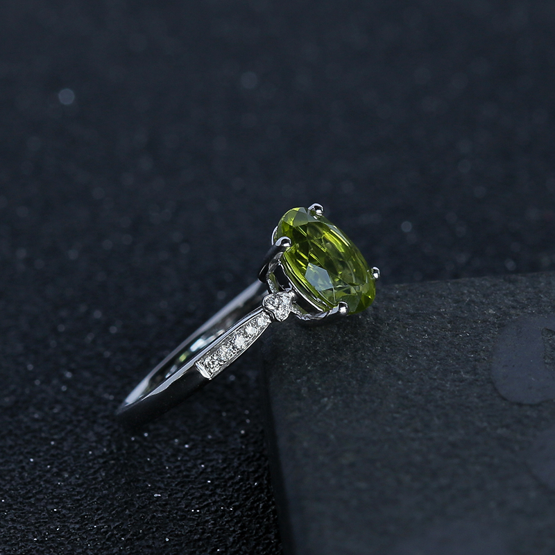 18K金镶橄榄石戒指 - 红掌柜