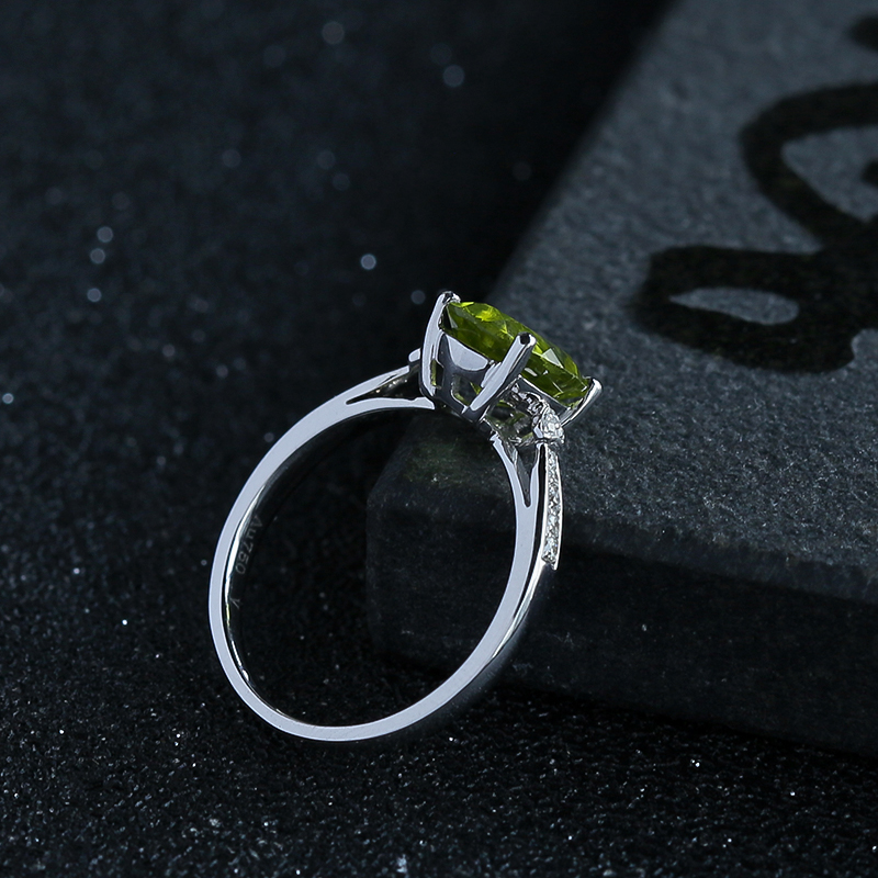 K金镶橄榄石戒指 - 红掌柜