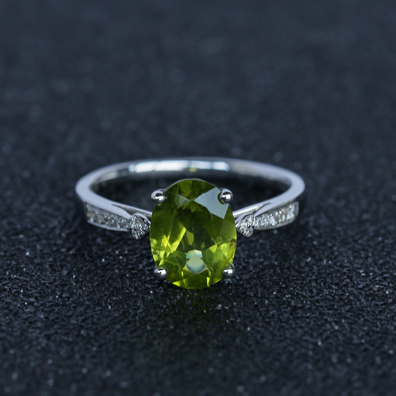 天然橄榄石戒指 - 红掌柜