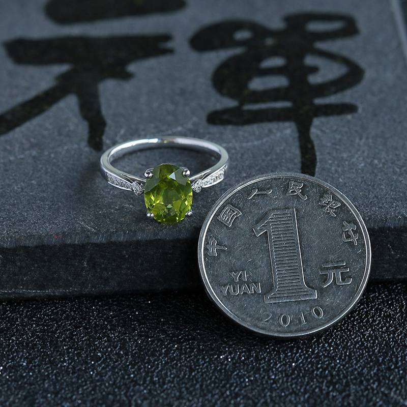 18K橄榄石戒指 - 红掌柜