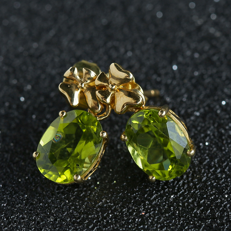 天然橄榄石耳坠 - 红掌柜