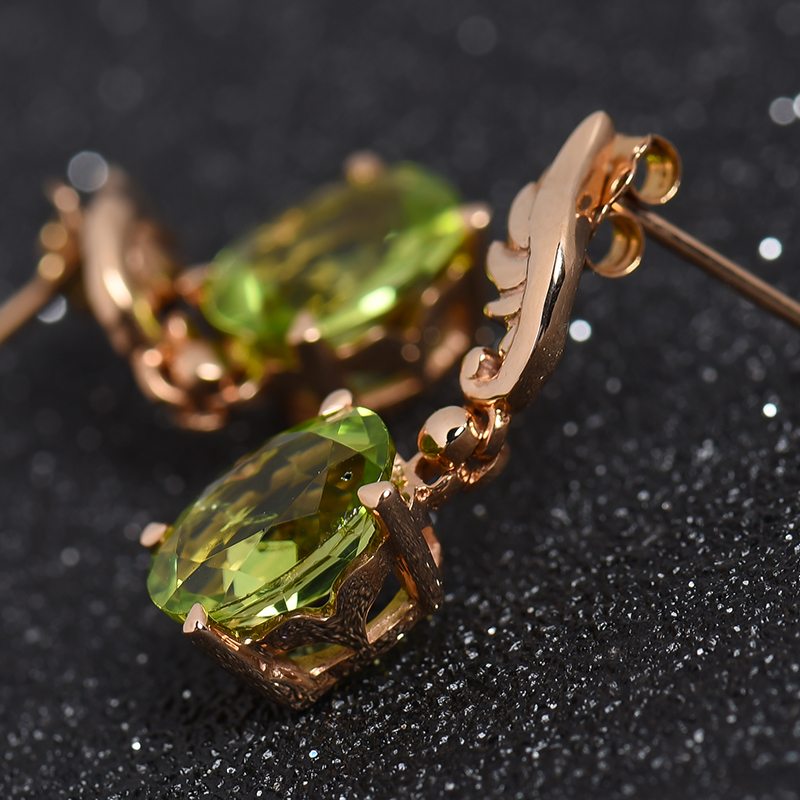 天然橄榄石耳坠 - 红掌柜