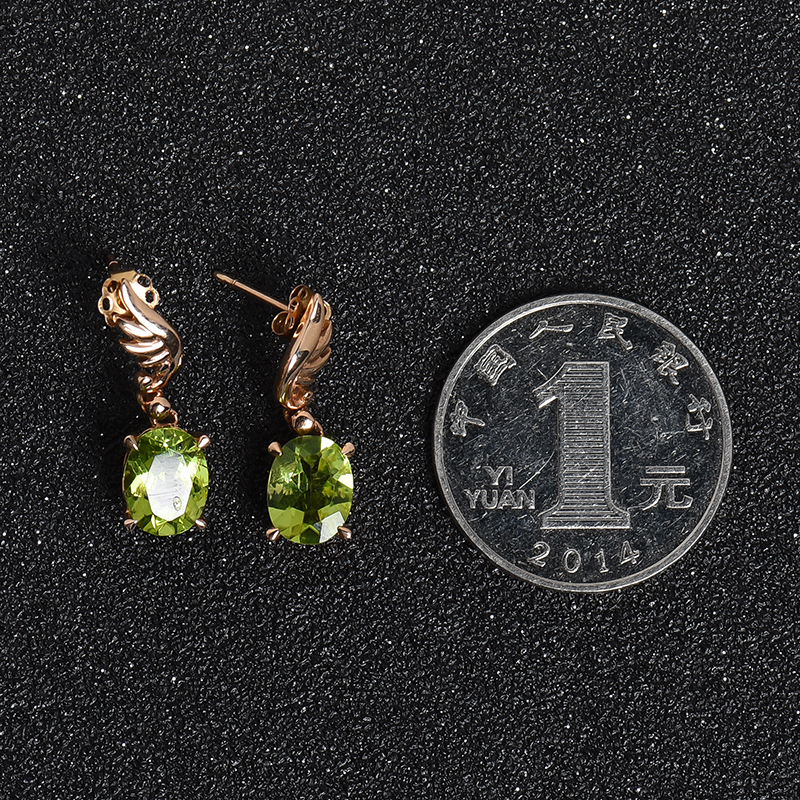18K橄榄石耳坠 - 红掌柜