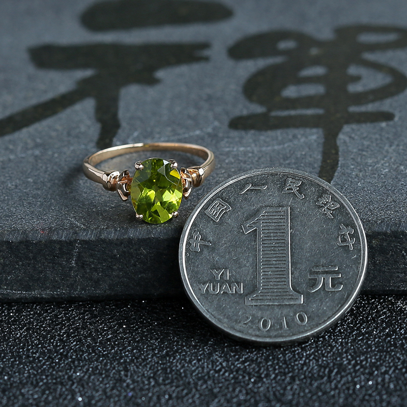 K金橄榄石戒指-红掌柜 