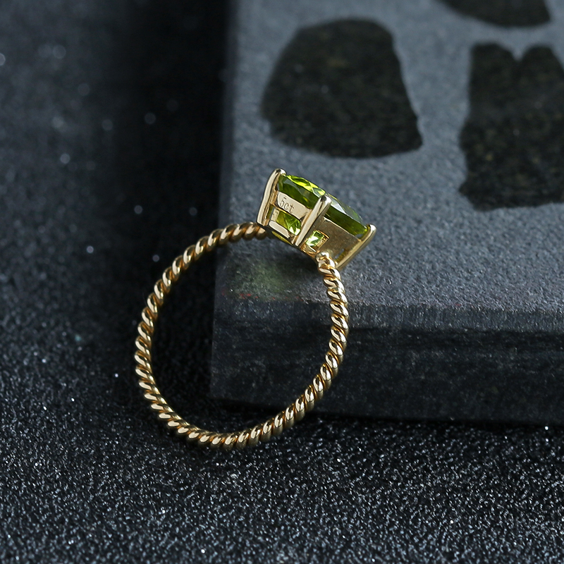 18K金橄榄石戒指-红掌柜 