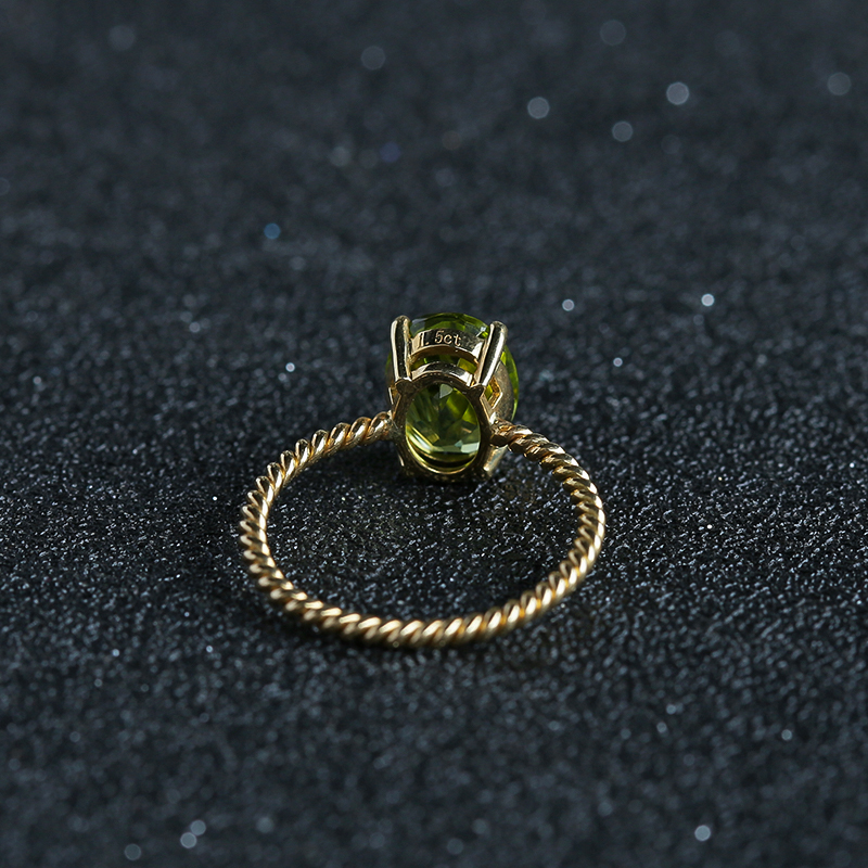 K金橄榄石戒指-红掌柜 