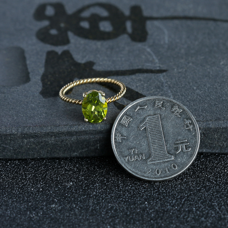 A货橄榄石戒指-红掌柜 