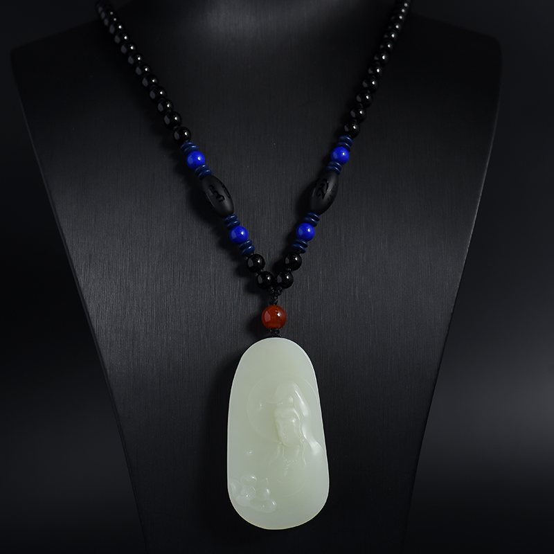 新疆和田玉观音挂件-红掌柜