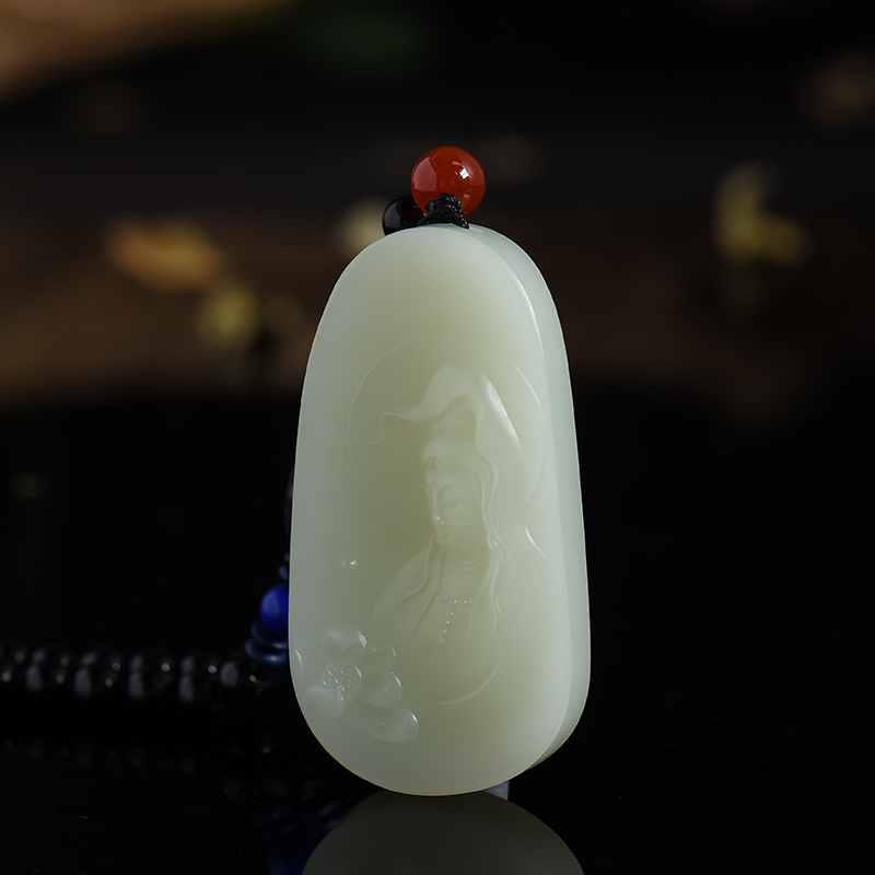和田玉观音吊坠-红掌柜
