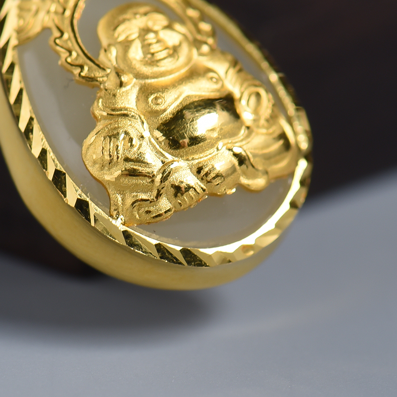 俄料和田玉水滴挂坠-红掌柜