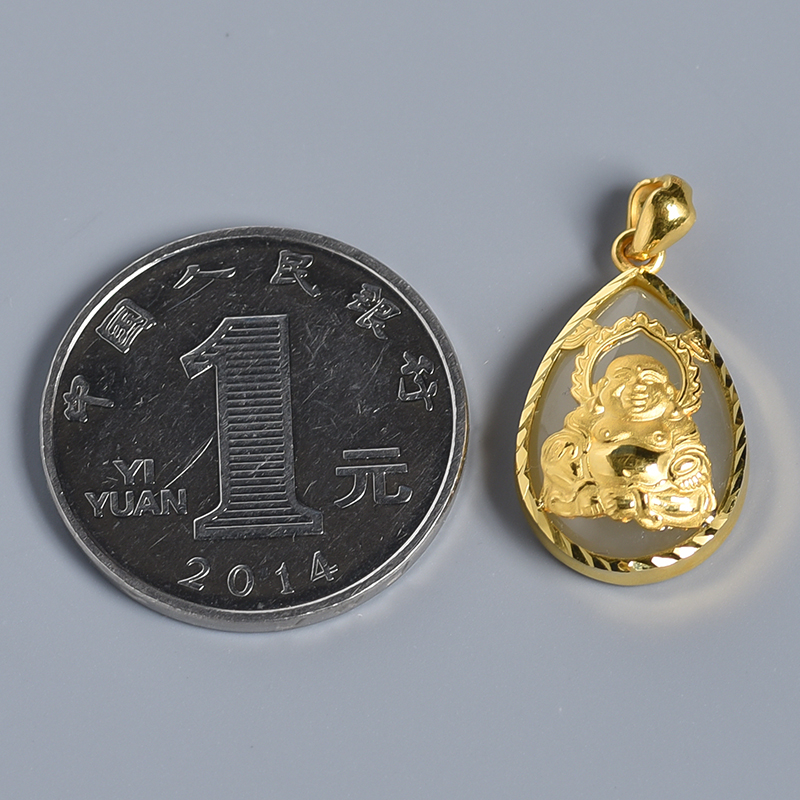 天然和田玉水滴挂坠-红掌柜