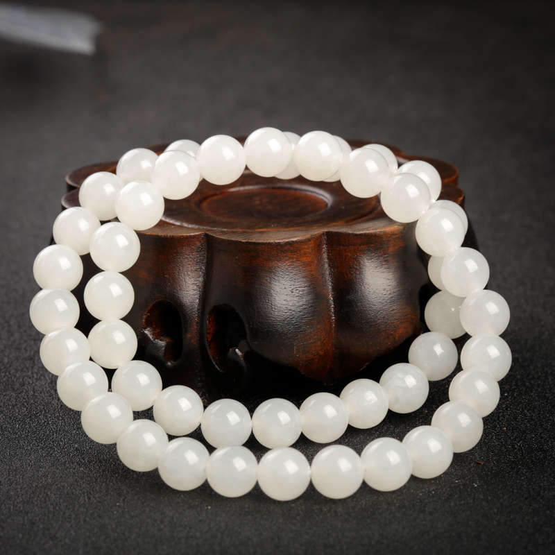 天然俄料和田白玉山料项链-红掌柜