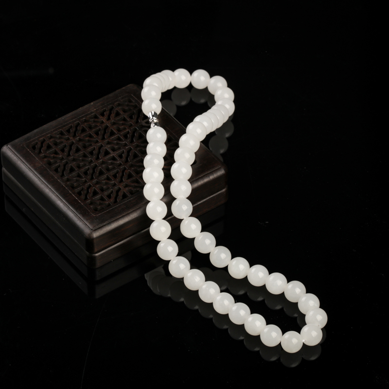 俄料和田白玉山料项链-红掌柜