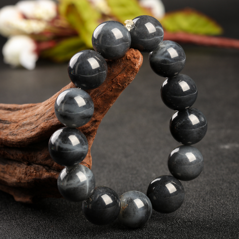 天然新疆和田墨玉手串-红掌柜