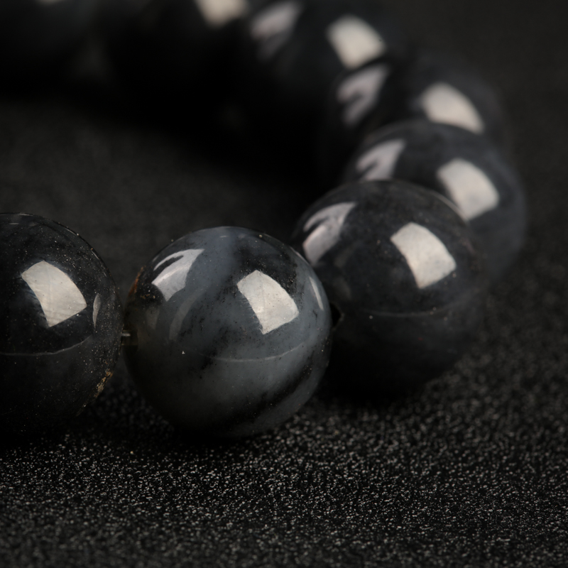 和田墨玉籽料手串-红掌柜