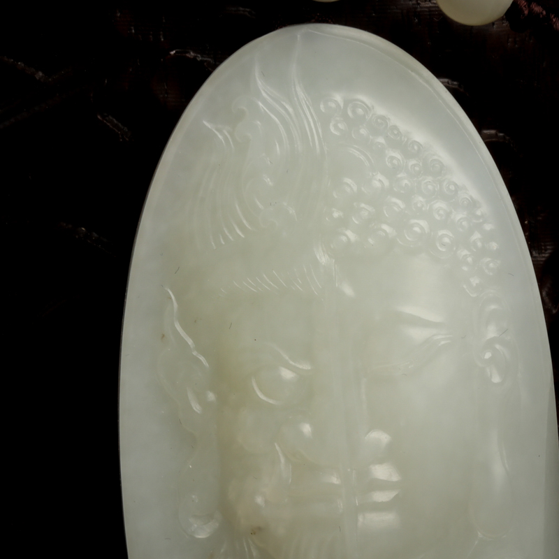 和田白玉一念之间吊坠-红掌柜