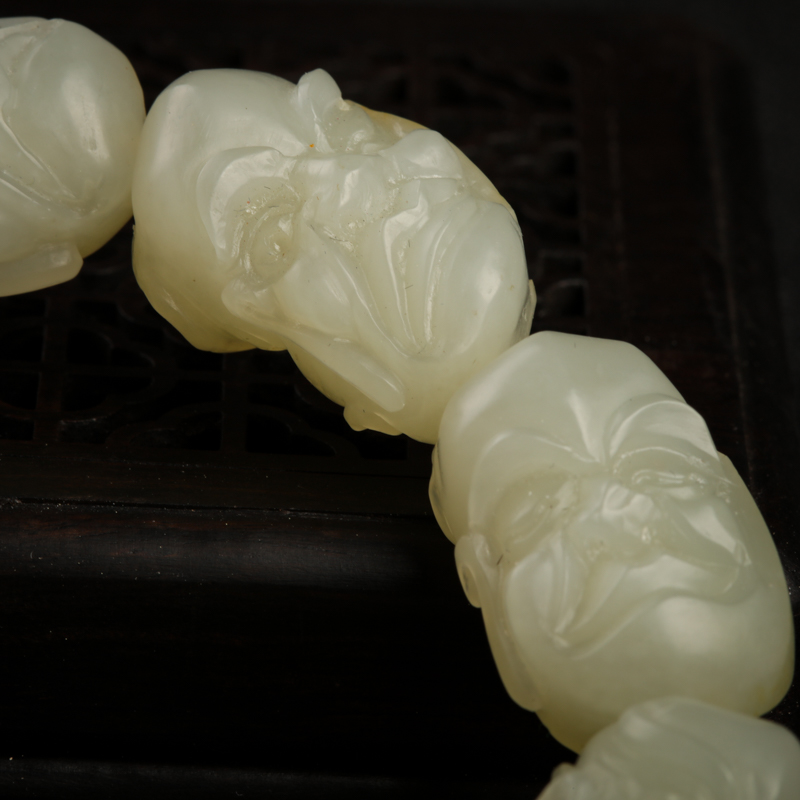 新疆和田青白玉籽料手串-红掌柜