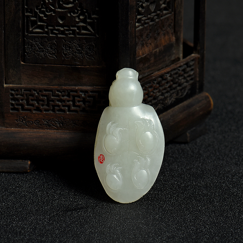 新疆和田白玉籽料龙龟-红掌柜