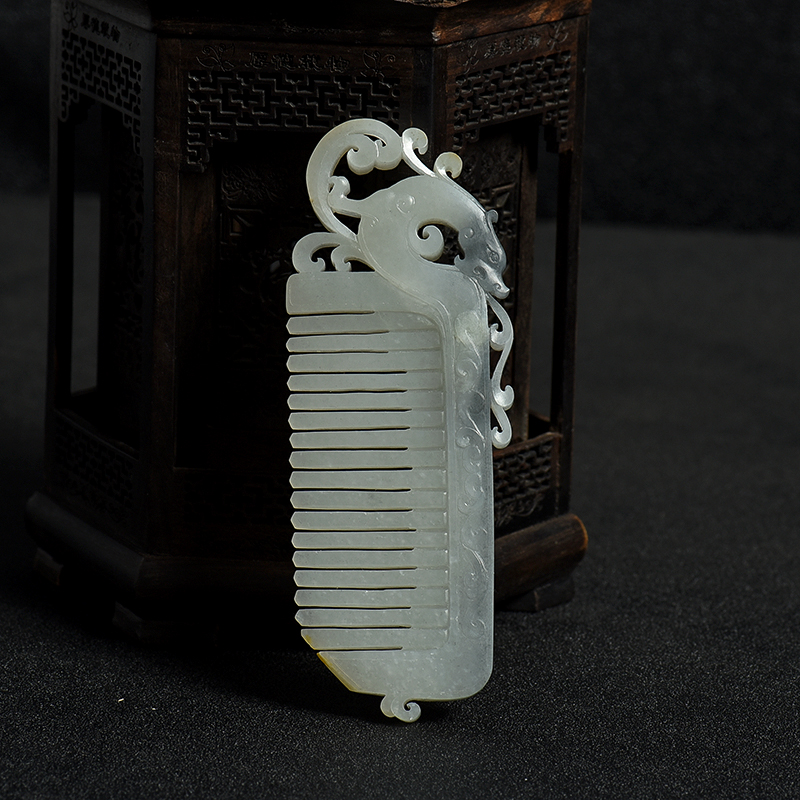 和田白玉籽料梳子-红掌柜