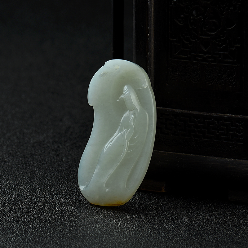 新疆和田玉籽料无相观音吊坠 - 红掌柜