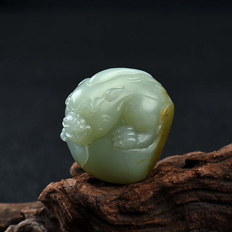 新疆天然籽料和田青玉貔貅吊坠 - 红掌柜