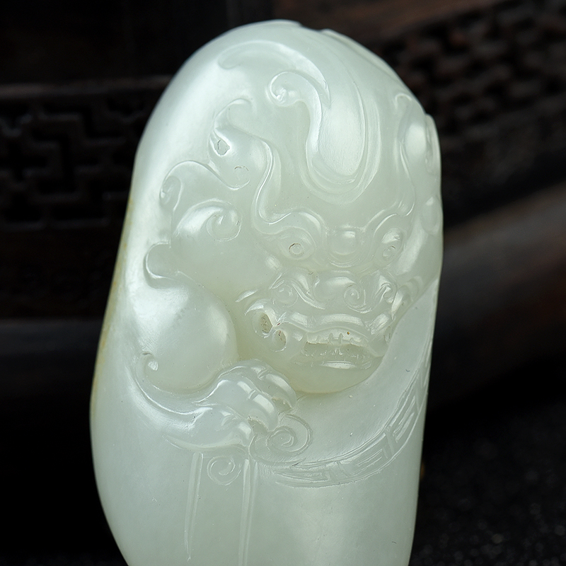 新疆和田白玉籽料貔貅-红掌柜