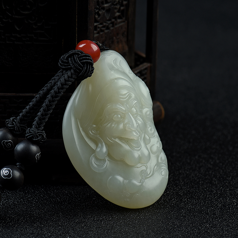 和田白玉籽料济公吊坠-红掌柜