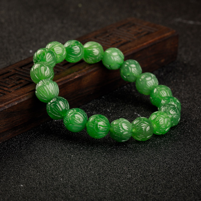 山料碧玉单圈手串-红掌柜