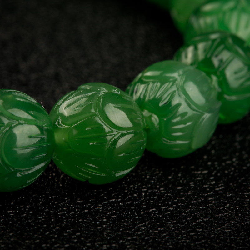 俄料山料碧玉手串-红掌柜