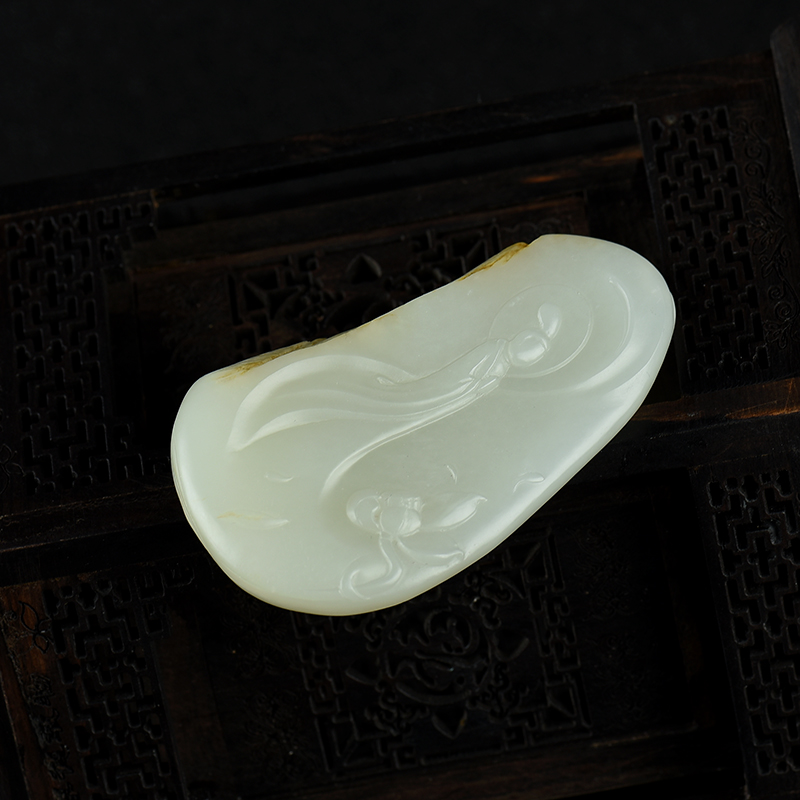 新疆和田白玉籽料天女吊坠-红掌柜