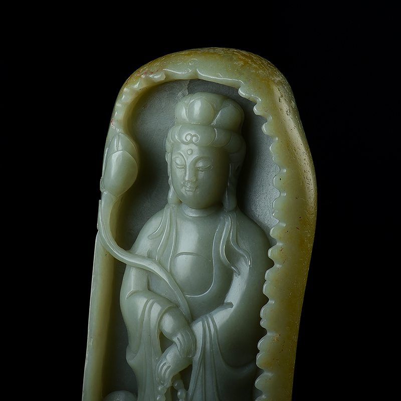 和田青白玉籽料摆件-红掌柜