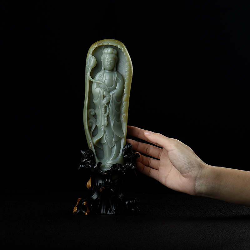 天然和田青白玉籽料-红掌柜