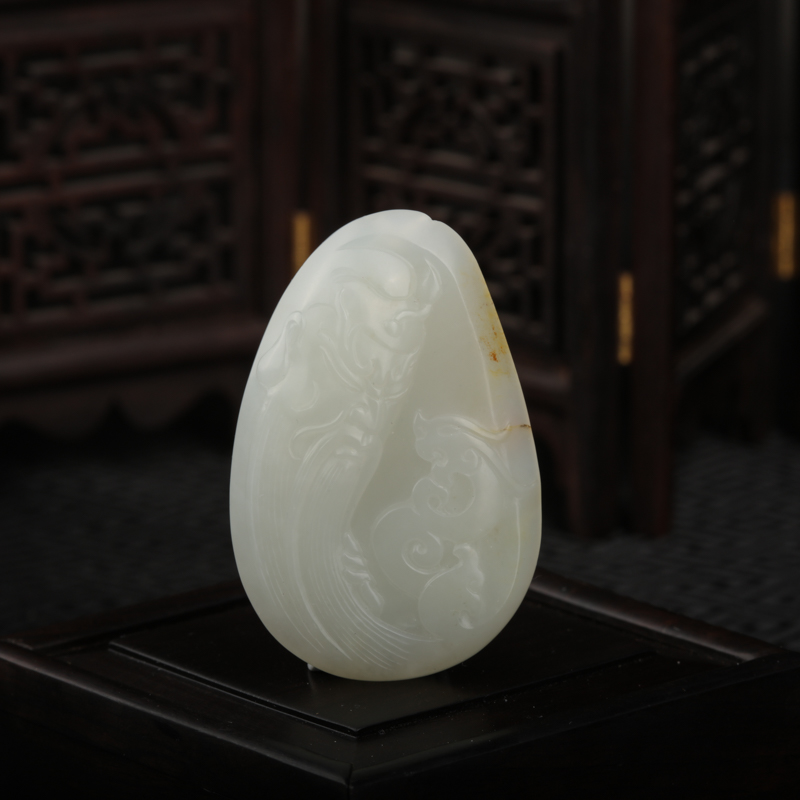 籽料和田白玉关羽吊坠-红掌柜