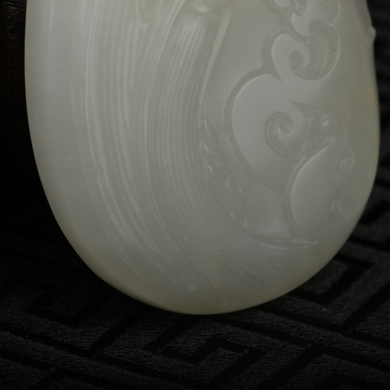 新疆天然和田白玉籽料关羽吊坠-红掌柜