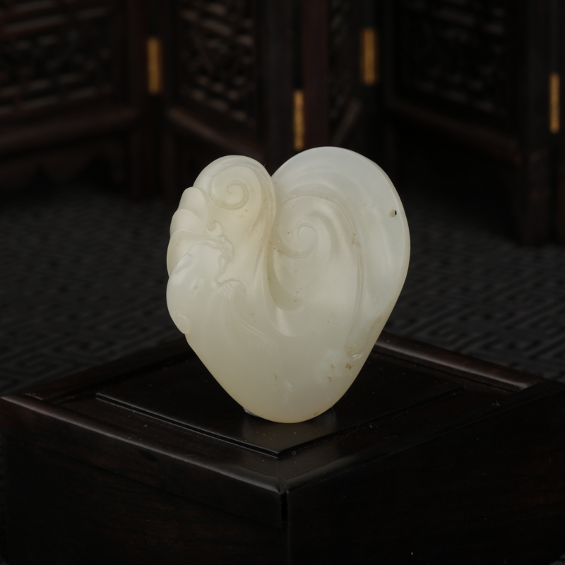 籽料和田白玉蝙蝠吊坠-红掌柜