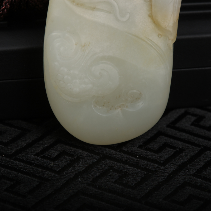 天然和田白玉福寿如意吊坠-红掌柜