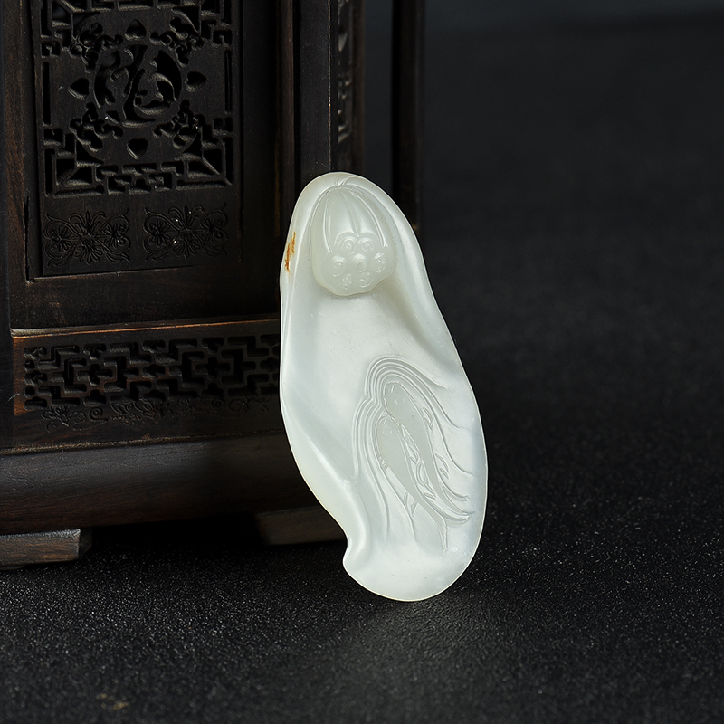 籽料和田白玉吊坠-红掌柜