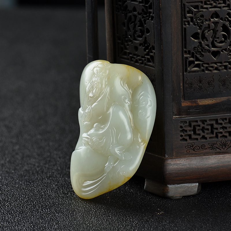 和田玉籽料吊坠-红掌柜