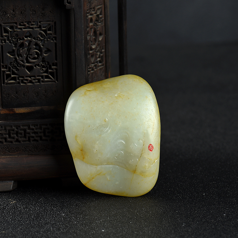 新疆天然籽料和田青白玉老子出关吊坠-红掌柜